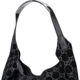 Gucci GG Suede Monogram Hobo Bag