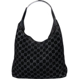 Gucci GG Suede Monogram Hobo Bag