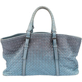 Bottega Veneta Blue Intrecciato Leather Ombre Handbag