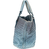 Bottega Veneta Blue Intrecciato Leather Ombre Handbag