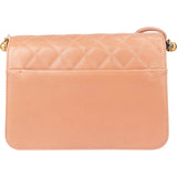 Chanel Quilted Lambskin Bicolor Turnlock Single Flap Crossbody Bag