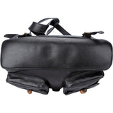 Gucci Black Leather Bamboo Backpack