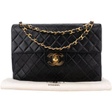 Chanel Quilted Lambskin 24K Gold Jumbo Single Flap Crosbody Bag