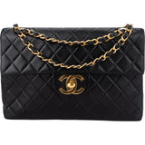 Chanel Quilted Lambskin 24K Gold Jumbo Single Flap Crosbody Bag