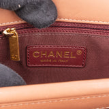 Chanel Quilted Lambskin Bicolor Turnlock Single Flap Crossbody Bag