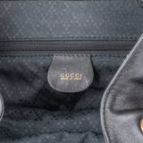 Gucci Black Leather Bamboo Backpack
