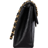 Chanel Quilted Lambskin 24K Gold Jumbo Single Flap Crosbody Bag