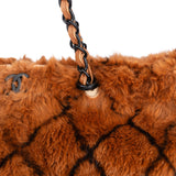 Chanel Striped Rabbit Fur Shoulder Bag