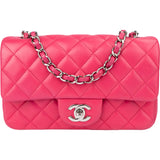 Chanel Quilted Lambskin Palladium Single Flap Crossbody Bag