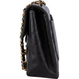 Chanel Quilted Lambskin 24K Gold Jumbo Single Flap Crosbody Bag