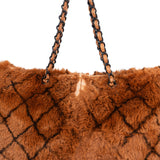 Chanel Striped Rabbit Fur Shoulder Bag