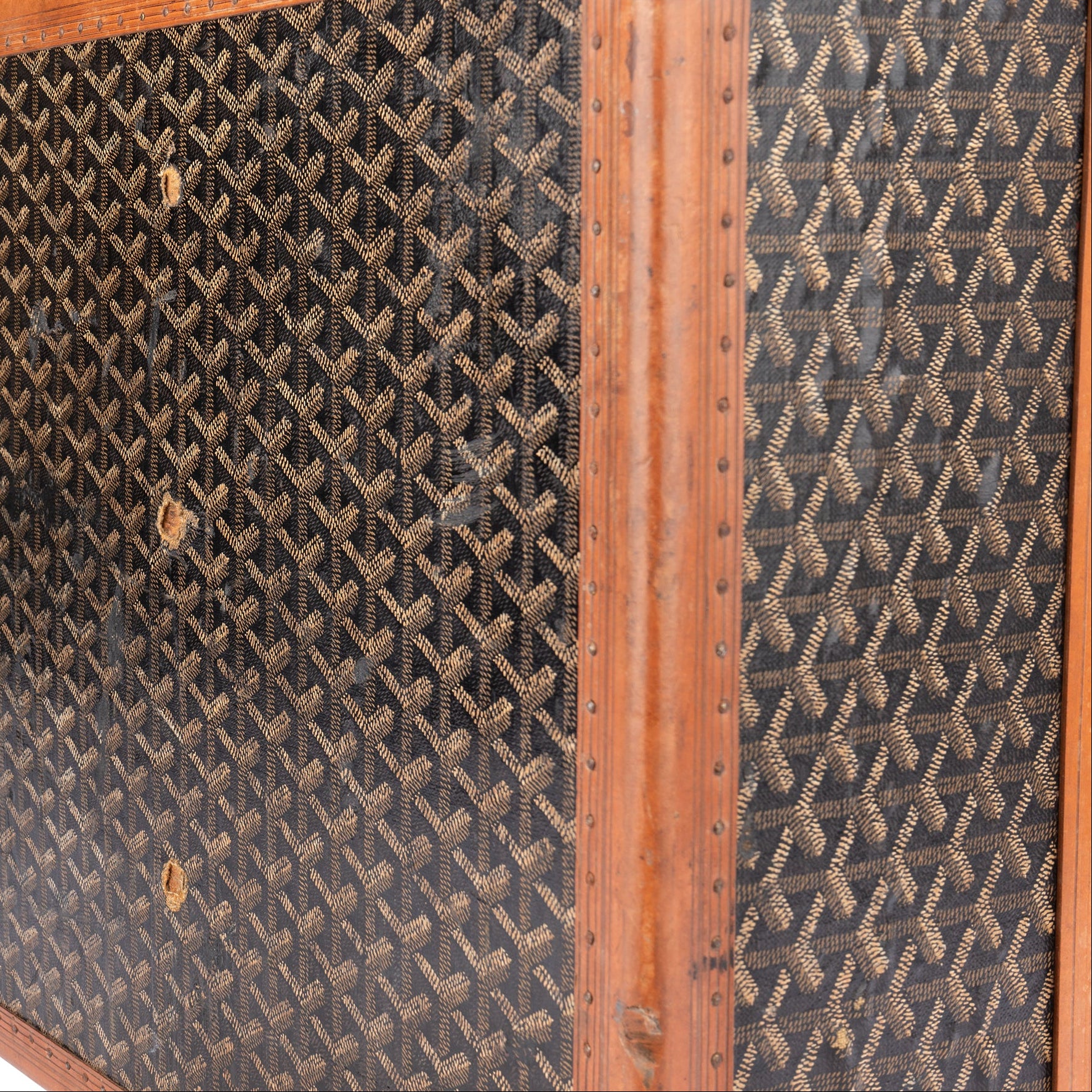 Goyard Goyardine Monogram 1900s Suitcase Trunk Koffer Malle - vintageandkickz