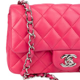 Chanel Quilted Lambskin Palladium Single Flap Crossbody Bag