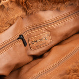 Chanel Striped Rabbit Fur Shoulder Bag