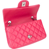 Chanel Quilted Lambskin Palladium Single Flap Crossbody Bag