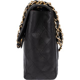 Chanel Quilted Lambskin 24K Gold Jumbo Single Flap Crossbody Bag