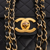 Chanel Quilted Lambskin 24K Gold Jumbo Single Flap Crossbody Bag