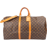 Louis Vuitton Canvas Monogram Keepall 55 Bandouliere