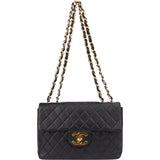 Chanel Quilted Lambskin 24K Gold Jumbo Single Flap Crossbody Bag