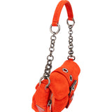 Prada Orange Suede Triangle Shoulder Bag