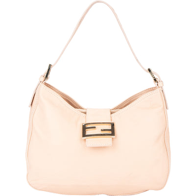 Fendi FF Rose Leather Baguette Handbag - vintageandkickz