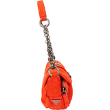 Prada Orange Suede Triangle Shoulder Bag
