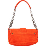 Prada Orange Suede Triangle Shoulder Bag