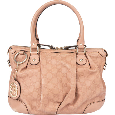 Gucci Leather GG Monogram Sukey Handbag - vintageandkickz