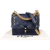 Fendi Bleu Leather Kan I Crossbody Bag