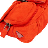 Prada Orange Suede Triangle Shoulder Bag