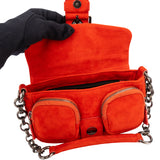Prada Orange Suede Triangle Shoulder Bag