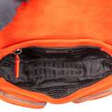 Prada Orange Suede Triangle Shoulder Bag