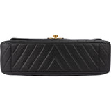 Chanel Quilted Chevron Lambskin 24K Gold Maxi Single Flap Crossbody Bag