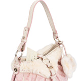 Celine Pink Maccadam Monogram Fur Handbag