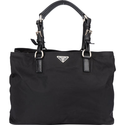 Prada Black Nylon Triangle Handbag - vintageandkickz