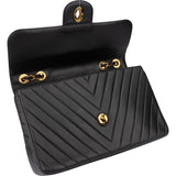 Chanel Quilted Chevron Lambskin 24K Gold Maxi Single Flap Crossbody Bag