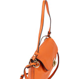 Chloé Orange Leather Elsie Turnlock Shoulder Bag