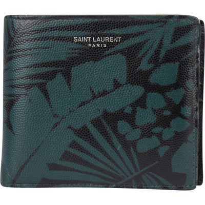 Saint Laurent Caviar Petroleum Jungle Print Wallet