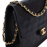 Chanel Quilted Lambskin 24K Gold Single Flap Shoulder Bag