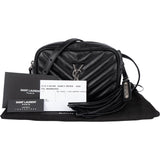 Saint Laurent Black Chevron Leather Lou Crossbody Belt Bag