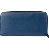 Prada Blue Saffiano Leather Triangle Wallet