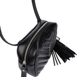 Saint Laurent Black Chevron Leather Lou Crossbody Belt Bag