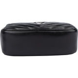 Saint Laurent Black Chevron Leather Lou Crossbody Belt Bag