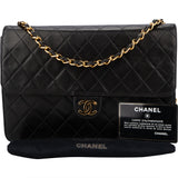 Chanel Quilted Lambskin 24K Gold Single Flap Shoulder Bag