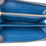 Prada Blue Saffiano Leather Triangle Wallet