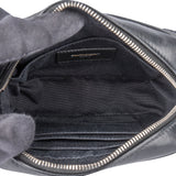 Saint Laurent Black Chevron Leather Lou Crossbody Belt Bag