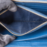 Prada Blue Saffiano Leather Triangle Wallet