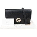 Gucci Leather GG Wallet On Chain Crossbody Bag