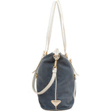 Prada Blue Jacquard City Shoulder Bag