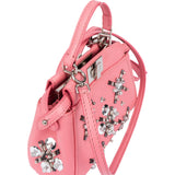 Fendi Pink Leather Crystal Micro Peekaboo Handbag